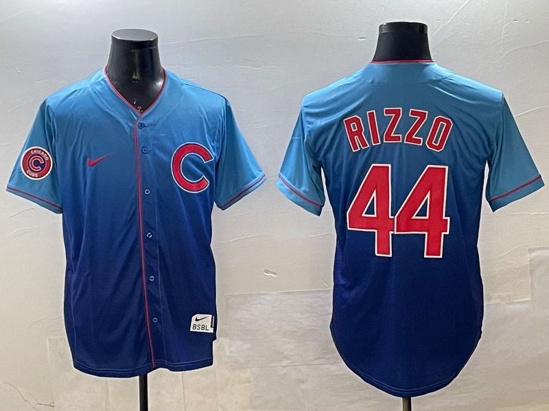 Men Chicago Cubs #44 Rizzo Blue Fashion Game 2025 Nike MLB Jersey style 2